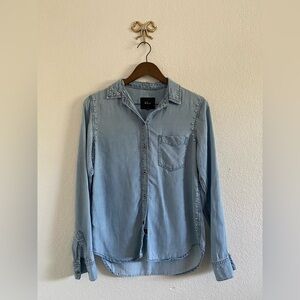 Rails Blue Denim Ingrid Vintage Long Sleeve Button Up Soft Shirt XSmall